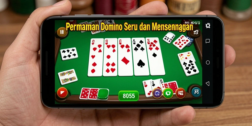 Tampilan gameplay seru di 8055 dengan domino.