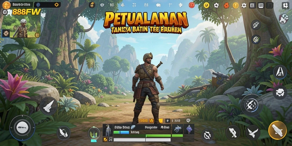 Screenshot utama dari gameplay mengesankan dalam 888FW yang menampilkan petualangan di dunia terbuka.