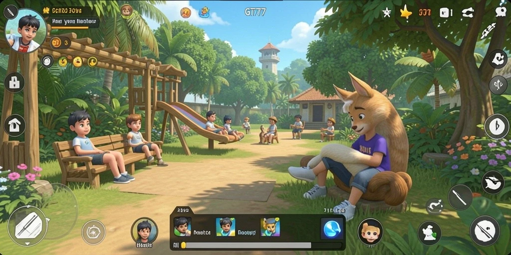 Screenshot gameplay GT777 yang menyenangkan dan penuh warna.