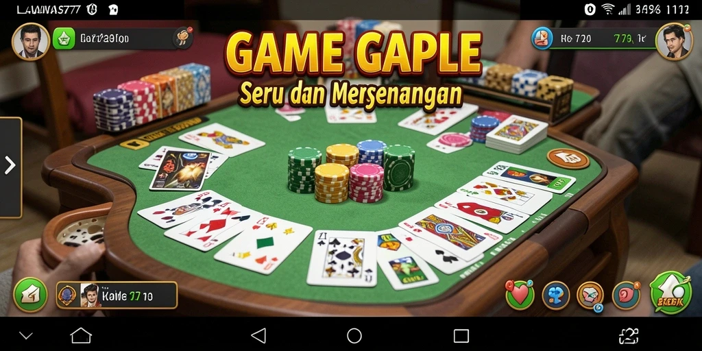 Screenshot LAWAS777 menampilkan gameplay Gaple yang seru dan interaktif.
