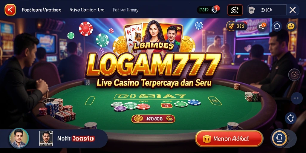 Tampilan gameplay seru di LOGAM777 dengan dealer langsung.