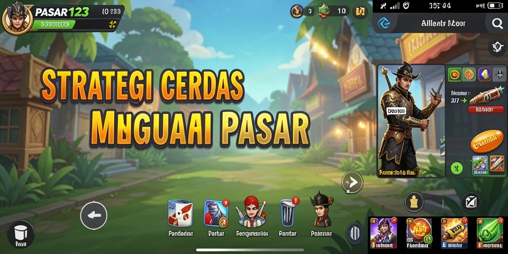 Tangkapan layar utama PASAR123 menampilkan dinamika gameplay strategi yang menarik.
