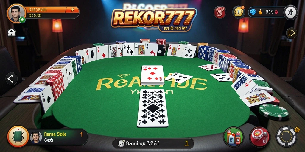 Gameplay seru Gaple di REKOR777 dengan pemain lain.