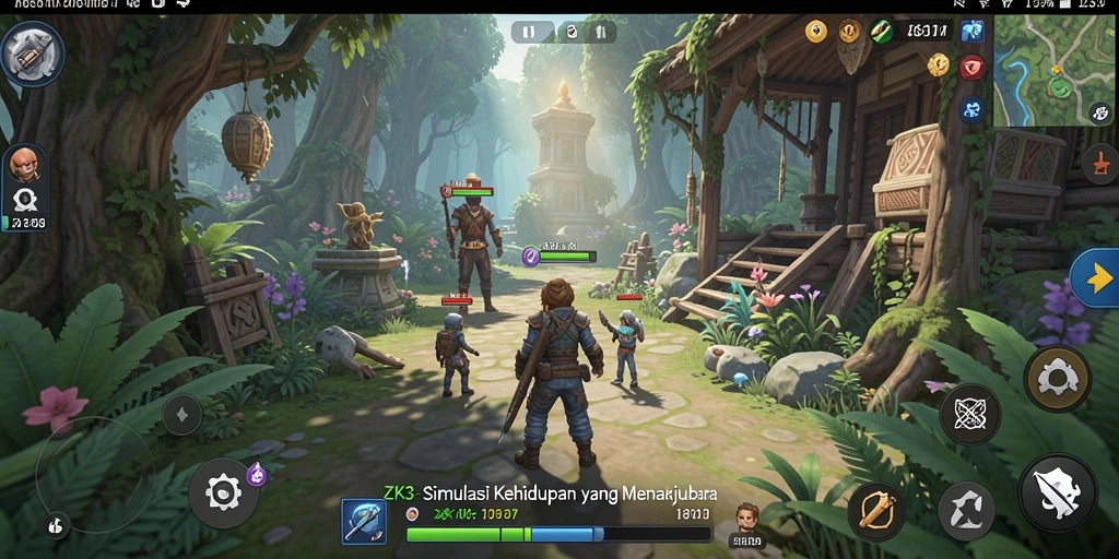 Tampilan gameplay ZK3 yang menciptakan dunia simulasi yang hidup.
